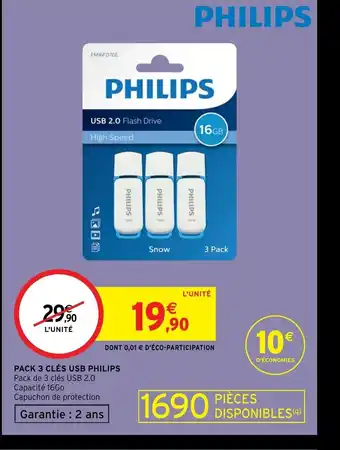 Pack 3 Clés USB Philips