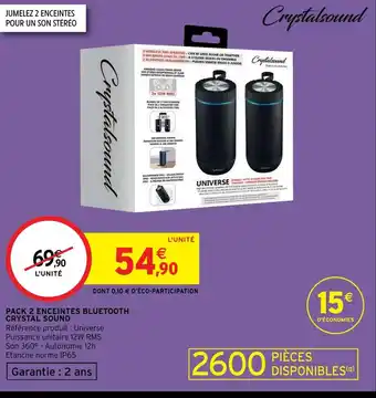 Pack 2 Enceintes Bluetooth