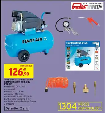 Compresseur 50L 2CV Prodif