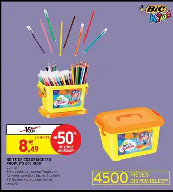 Intermarché Boite de Coloriage 120 Produits Bic Kids offre