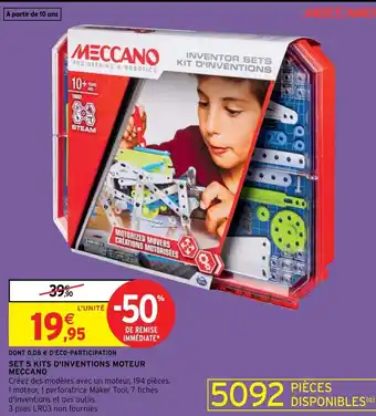 Intermarché Set 5 Kits d'Inventions Moteur Meccano offre