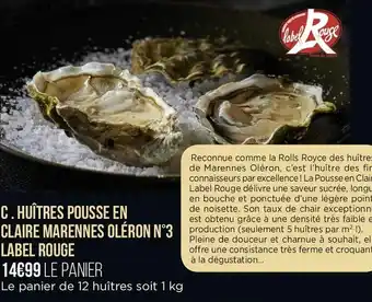 Casino Supermarchés Huîtres Pousse en Claire Marennes Oléron offre