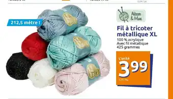 Fil A Tricoter Métailique XL