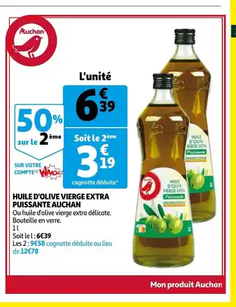 Auchan Huile D'Olive Vierge Extra Puissante Auchan offre