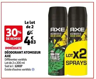 Auchan Déodorant Atomiseur Axe offre