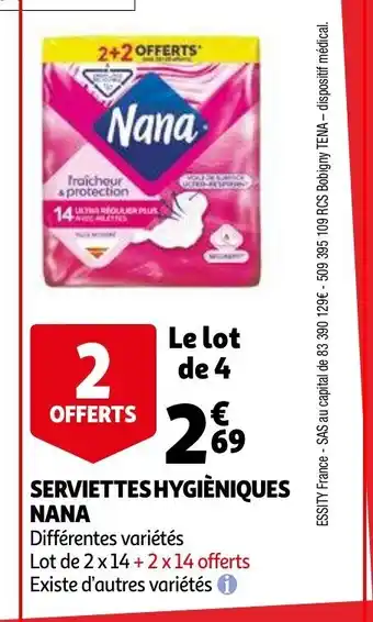 Auchan Servietteshygiéniques Nana offre