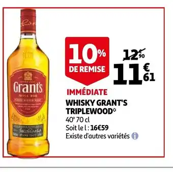 Auchan Whisky Grant's Triple Wood offre