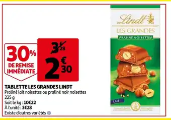 Auchan Tablette Les Grandes Lindt offre