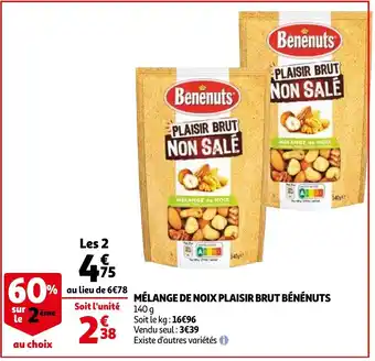 Auchan Mélange De Noix Plaisir Brut Bénénuts offre