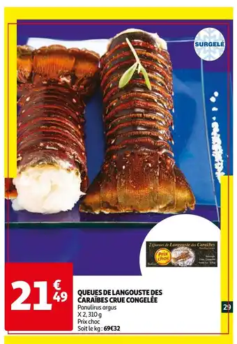 Auchan Queues De Langouste Des Caraibes Crue Congelée offre