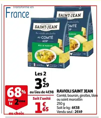 Auchan Ravioli Saint Jean offre