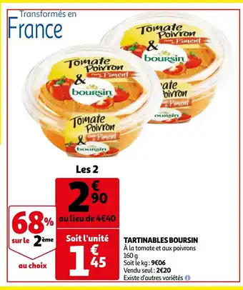 Auchan Tartinables Boursin offre