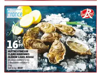 Auchan Huitres Fines De Claire Marennes Oléron Label Rouge offre
