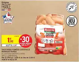 Intermarché Monique ranou - saucisses fumées cocktails offre