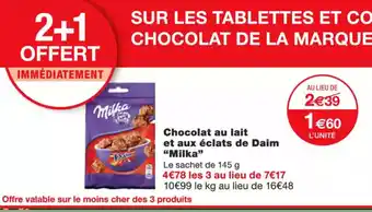 Monoprix MILKA Chocolat au lait et aux éclats de Daim offre