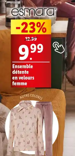 Lidl ESMARA Ensemble détente en velours femme offre