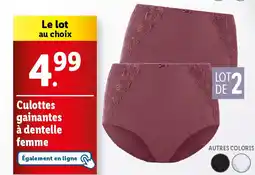 Lidl Culottes gainantes à dentelle femme offre