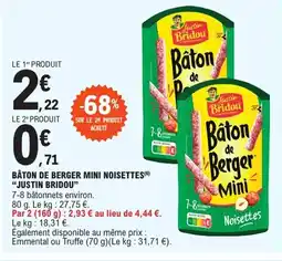 E.Leclerc JUSTIN BRIDOU Bâton de berger mini noisettes offre