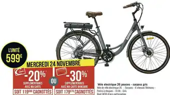 Géant Casino Vélo electrique 26 pouces - surpass gris offre