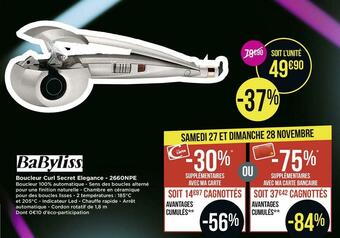 Babyliss boucleur curl secret elegance - 2660npe