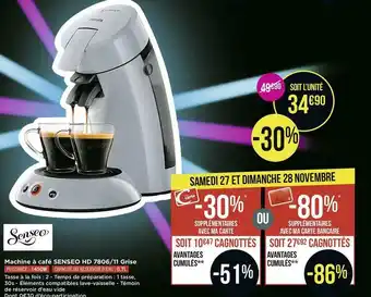 Géant Casino Senseo machine à café hd 7806/11 grise offre