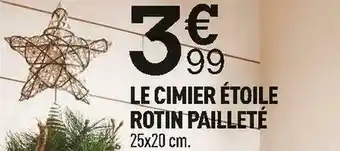 Centrakor Le cimier étoile rotin pailleté offre