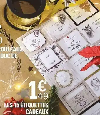 Centrakor Les 15 étiquettes cadeaux offre