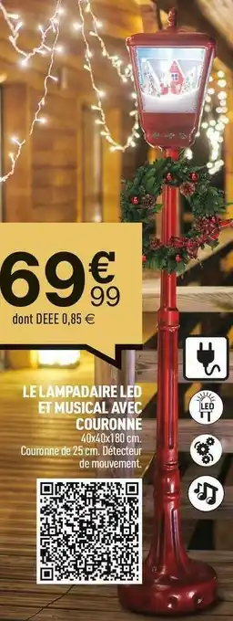 Centrakor Le lampadaire led et musical avec couronne offre