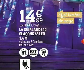 Centrakor La guirlande 10 glaçons 63 led 1,4 m offre