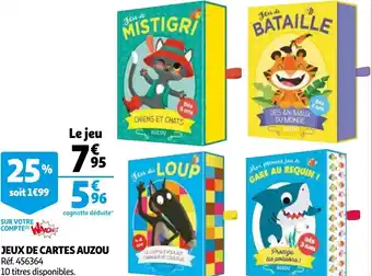 Auchan Jeux de cartes auzou offre