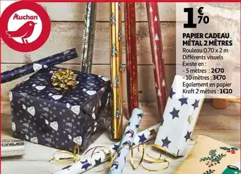Auchan Papier cadeau métal 2 métres offre