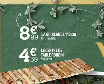 Centrakor La Guirlande 110 Cm, Le Centre De Table Rondin offre