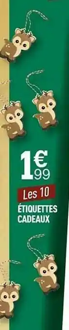 Centrakor étiquettes Cadeaux offre