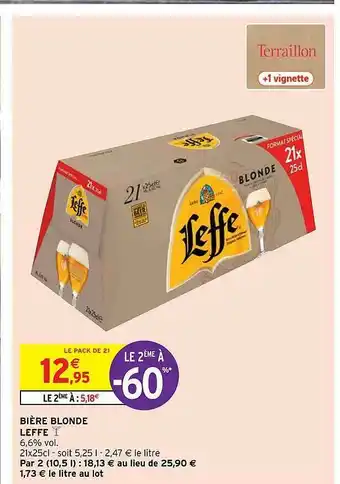 Intermarché Hyper Bière Blonde Leffe offre