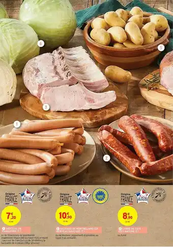 Intermarché Hyper Saucisse De Francfort, Saucisse De Montbéliard Igp Morteau Saucisse, Carré De Côte Cuit Nature offre