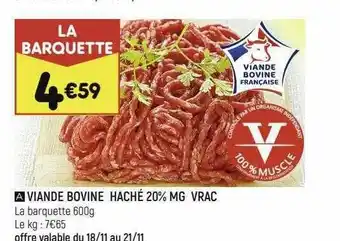 Viande Bovine Haché 20% Mg Vrac