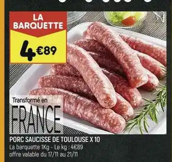 Leader Price Porc Saucisse De Toulouse X10 offre