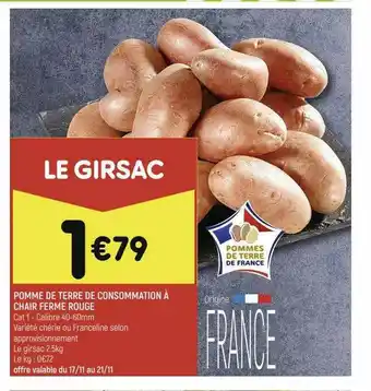 Leader Price Pomme De Terre De Consommation à Chair Ferme Rouge offre
