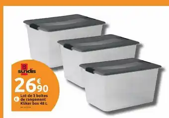 Mr Bricolage Lot De 3 Boîtes De Rangement Kliker Box 48 L Sundis offre