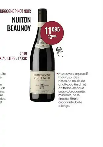 Urgogne Pinot Noir Nuiton Beaunoy 2019