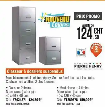 Plein ciel Classeur à Dossiers Suspendus Pierre Henry offre