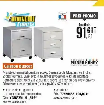 Caisson Budget Pierre Henry