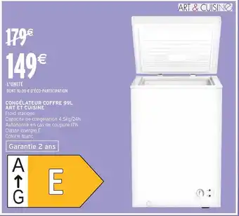 Intermarché ART ET CUISINE Congélateur coffre 99l offre