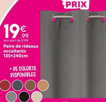 Maxi Bazar Paire de rideaux occultants 135x240cm offre