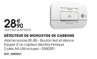 Brico Pro Détecteur de monoxyde de carbone offre