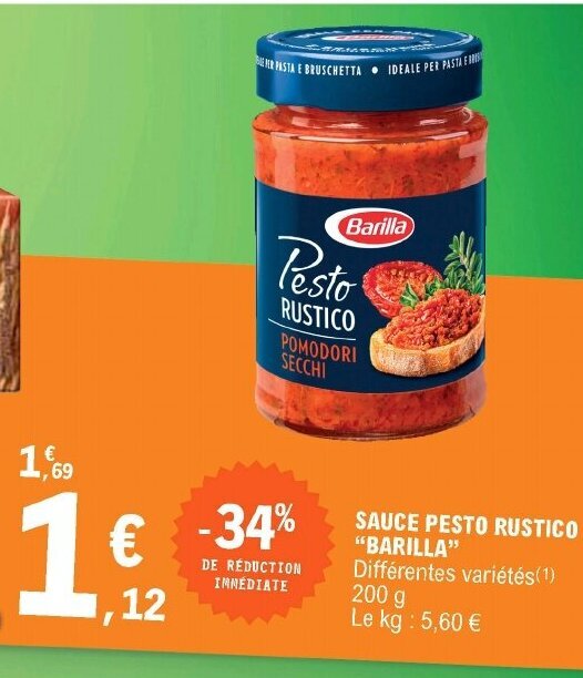 Promo Sauce pesto rustico "barilla" chez E.Leclerc