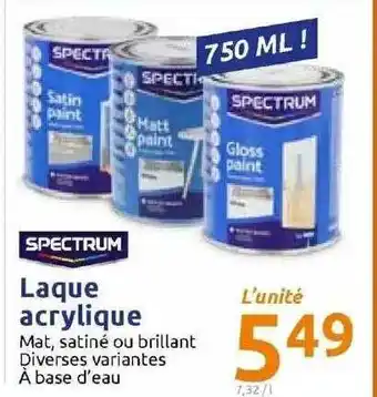 Action Laque Acrylique Spectrum offre