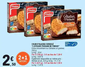 E.Leclerc Colin d'alaska surgelé "l'atelier poisson de findus" offre