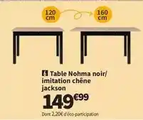 Conforama Table noir/imitation chêne jackson offre