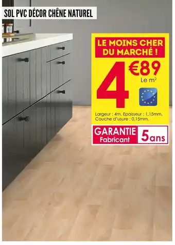 Décor Discount Sol pvc décor chêne naturel offre